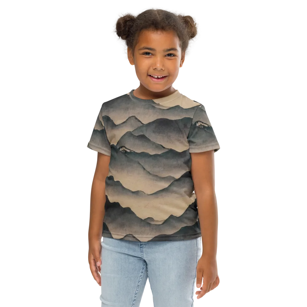 Quiet Mountains on Kids Crew Neck T-Shirt — Front