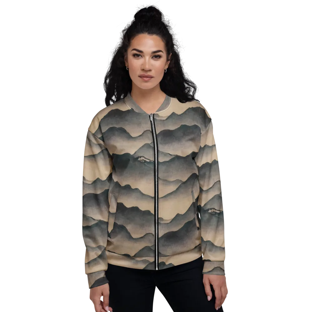 Quiet Mountains on Bomber Jacket — Front