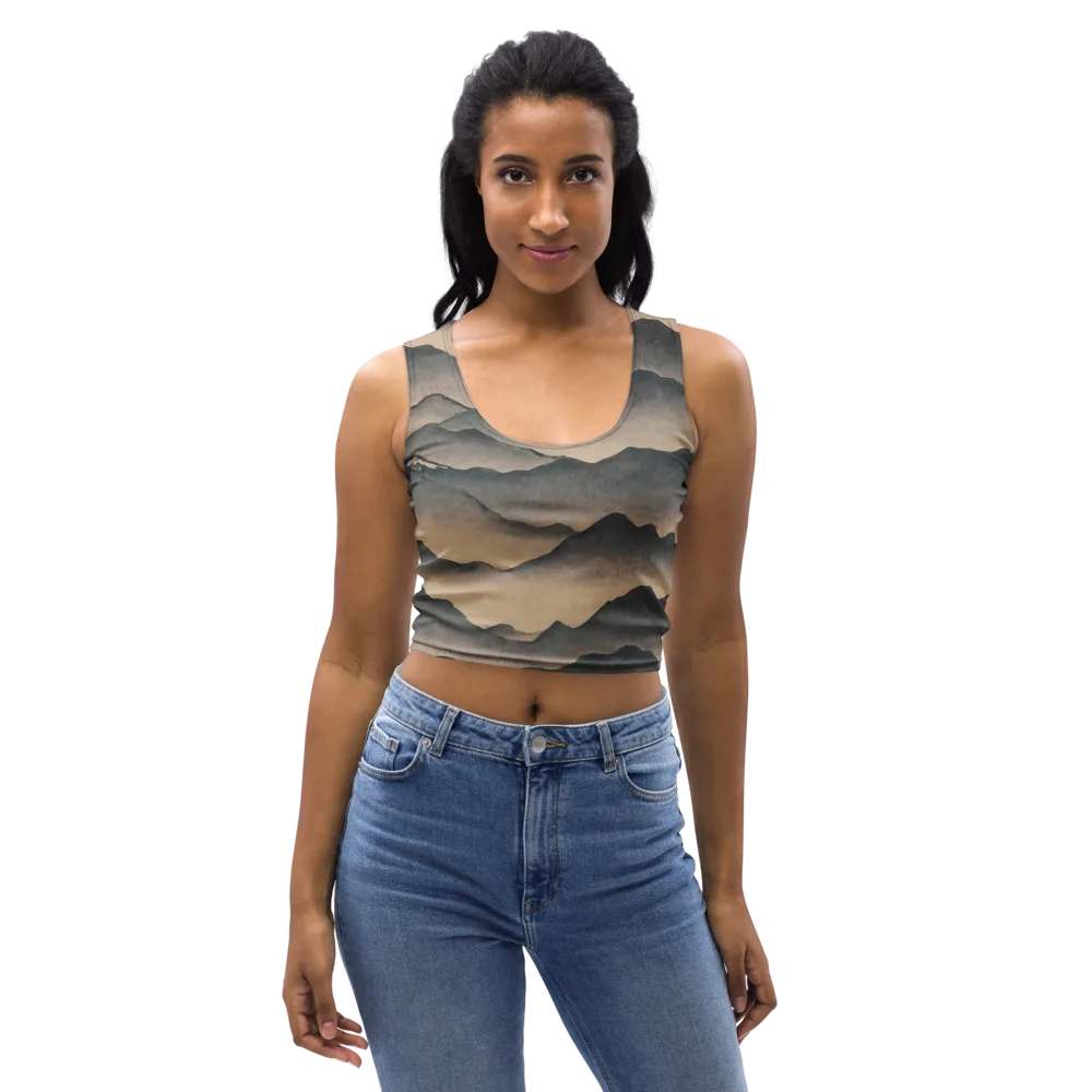 Quiet Mountains on Crop Top — Front