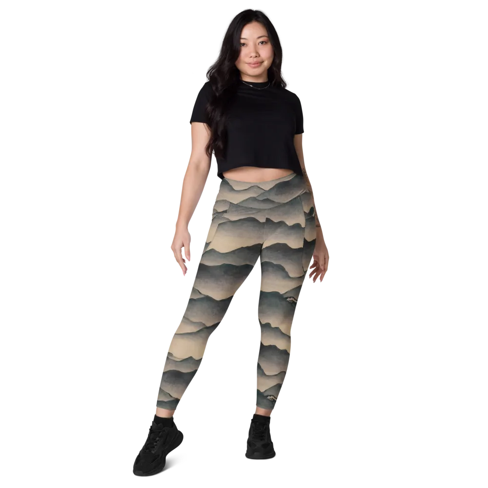 Quiet Mountains on Leggings with Pockets — Front