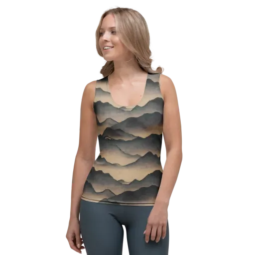 Quiet Mountains on a Women's Tank Top