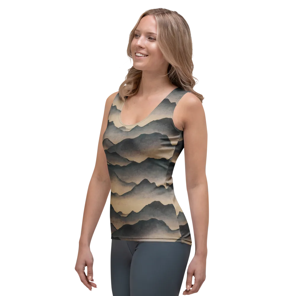 Quiet Mountains on Women's Tank Top — Left Front