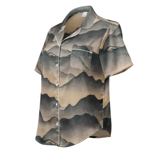 Quiet Mountains on a Women's Short Sleeve Pajama Top