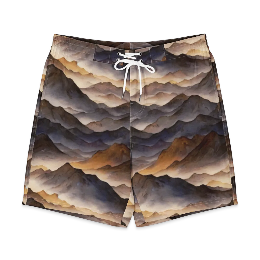 Indigo Mountain Range on Men's Board Shorts — Front