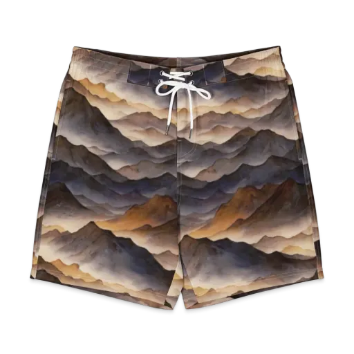 Indigo Mountain Range on a Men's Board Shorts