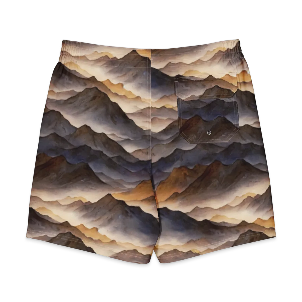 Indigo Mountain Range on Men's Board Shorts — Back
