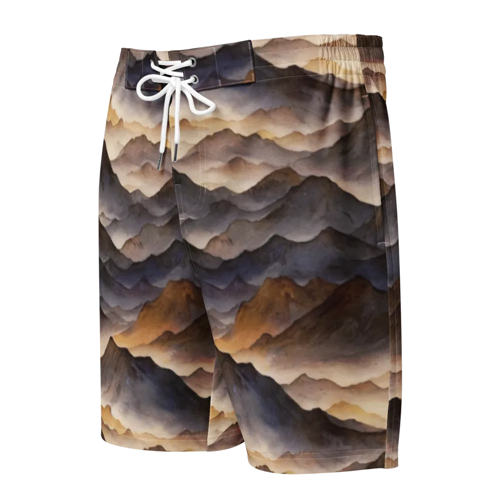 Indigo Mountain Range on Men's Board Shorts — Front