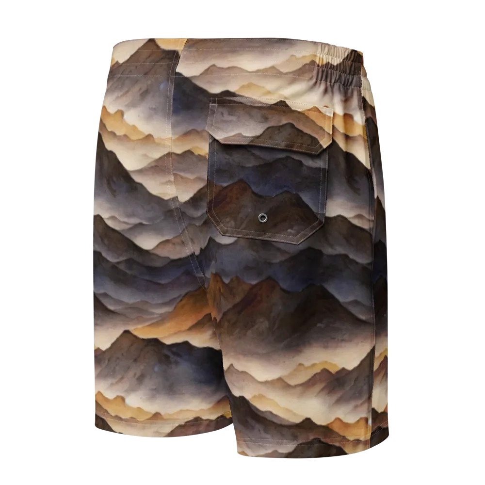 Indigo Mountain Range on Men's Board Shorts — Back