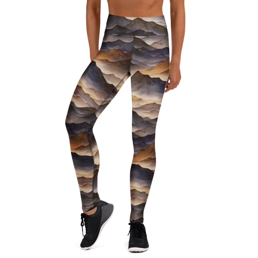 Indigo Mountain Range on Yoga Leggings — Front