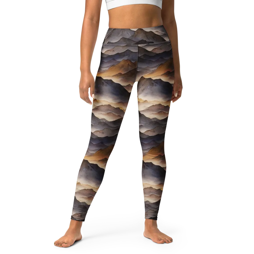 Indigo Mountain Range on Yoga Leggings — Front