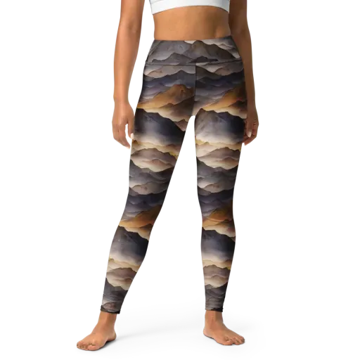 Indigo Mountain Range on a Yoga Leggings
