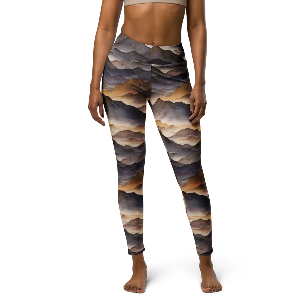 Indigo Mountain Range on Yoga Leggings — Front