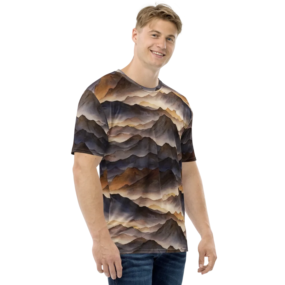 Indigo Mountain Range on Men's Crew Neck T-Shirt — Right