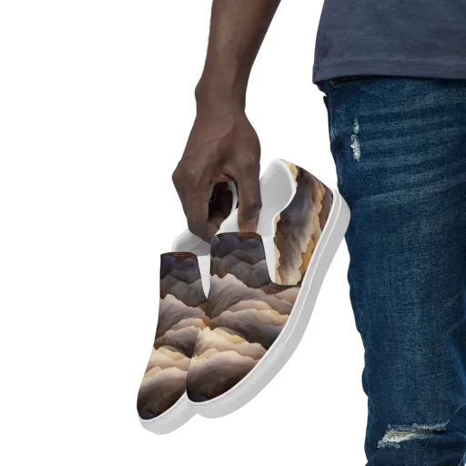 Indigo Mountain Range on a Men's Slip-On Canvas Shoes