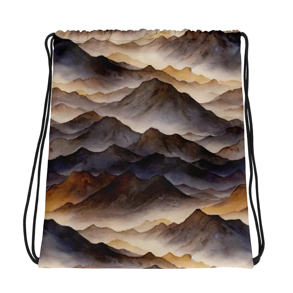 Indigo Mountain Range on Drawstring Bag — Photo