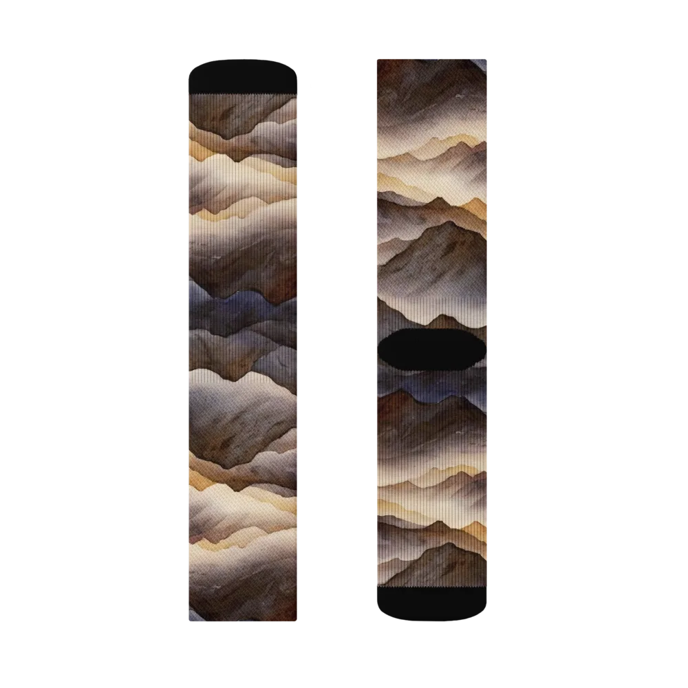 Indigo Mountain Range on Socks — Right Sock