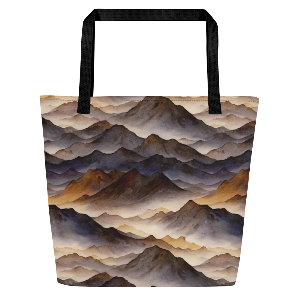 Indigo Mountain Range on Large Tote Bag W/ Pocket — Front