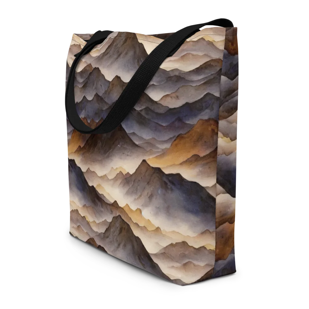 Indigo Mountain Range on Large Tote Bag W/ Pocket — Front