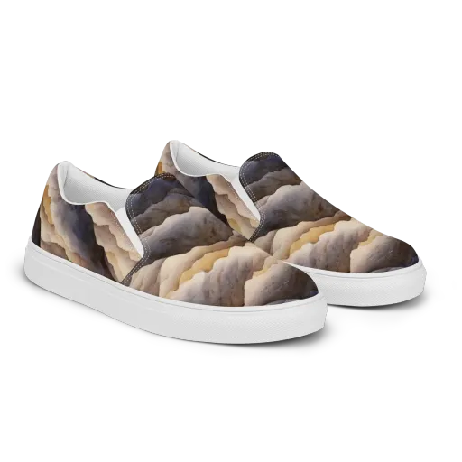 Indigo Mountain Range on a Women's Slip-On Canvas Shoes
