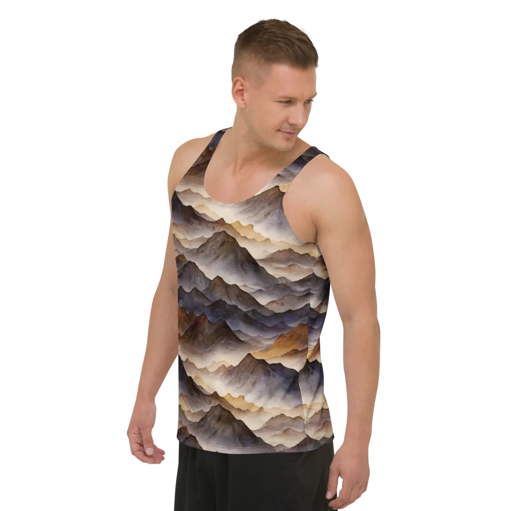 Indigo Mountain Range on Men's Tank Top — Left Front
