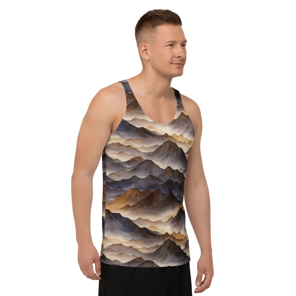 Indigo Mountain Range on Men's Tank Top — Right Front
