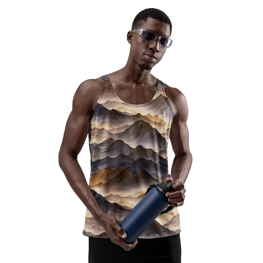 Indigo Mountain Range on Men's Tank Top — Front