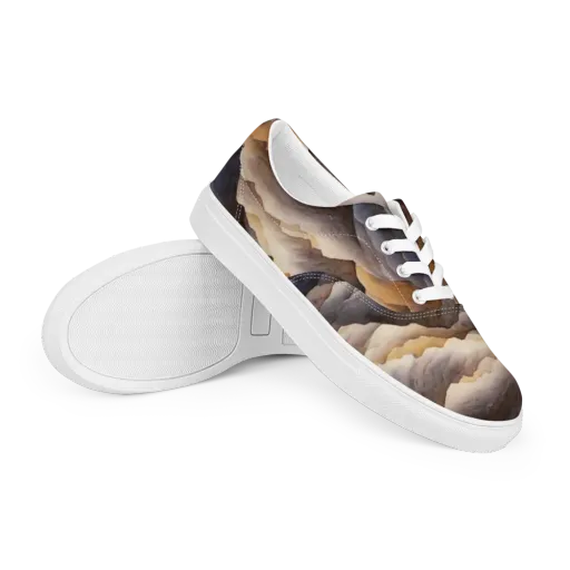 Indigo Mountain Range on a Men's Lace-Up Canvas Shoes