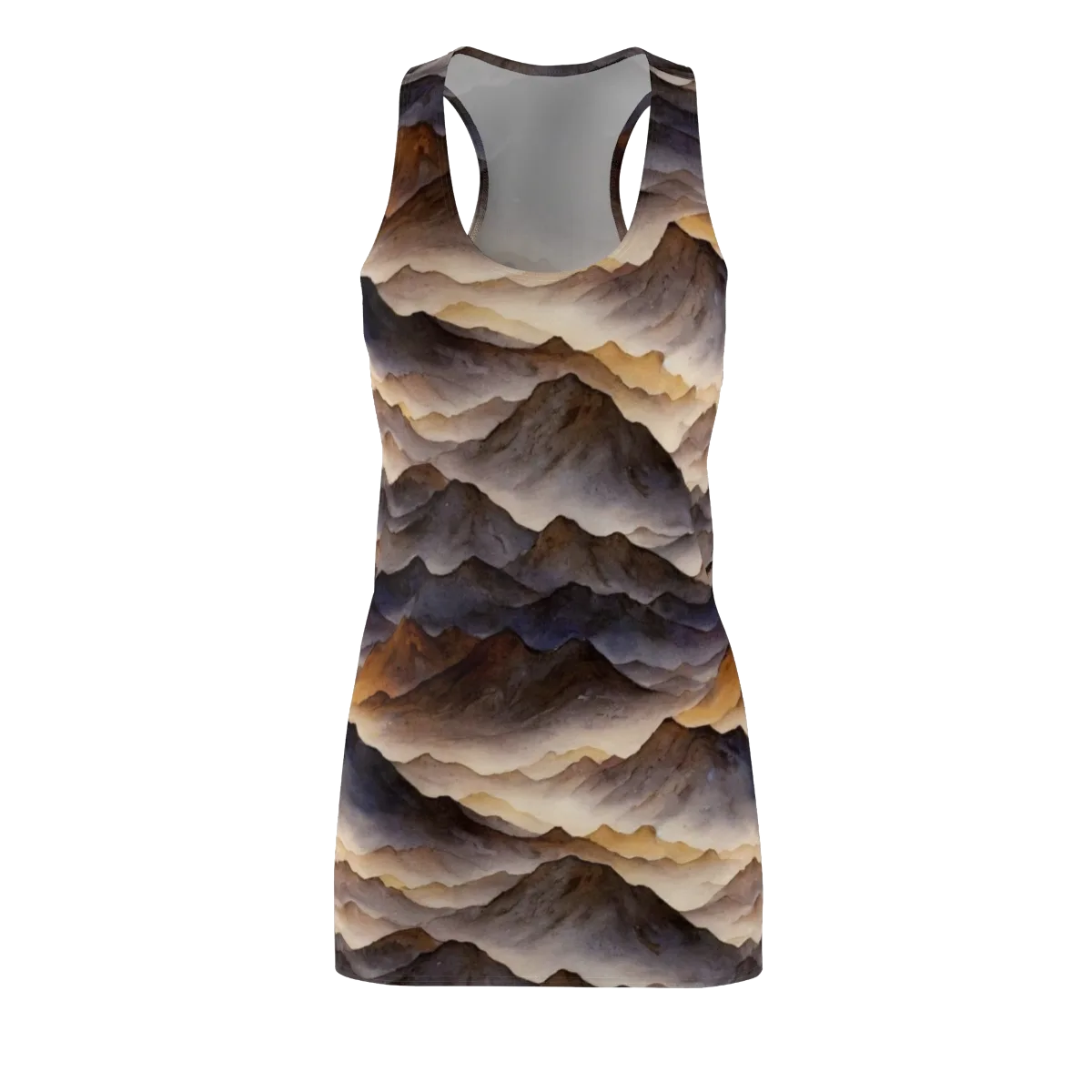 Indigo Mountain Range on Racerback Dress — Front