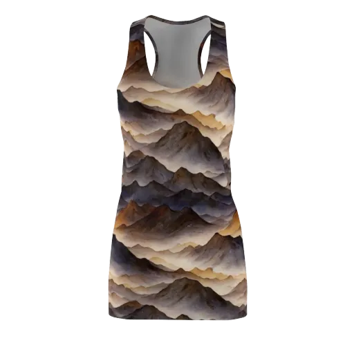Indigo Mountain Range on a Racerback Dress