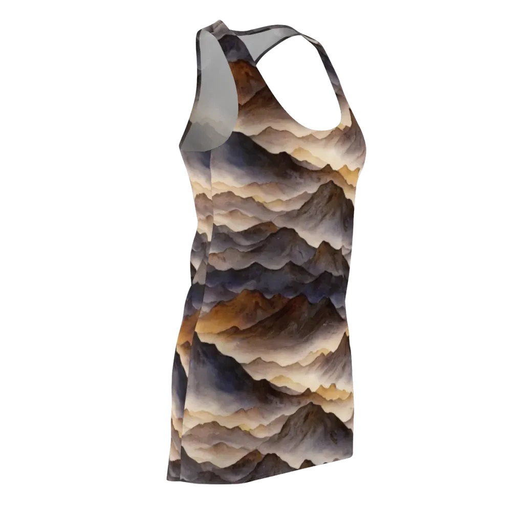 Indigo Mountain Range on Racerback Dress — Front Side
