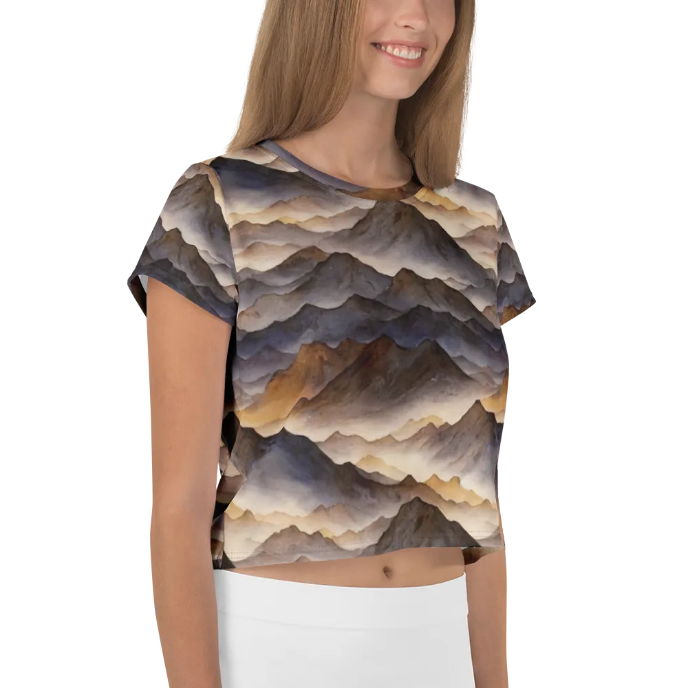 Indigo Mountain Range on Crop Tee — Right