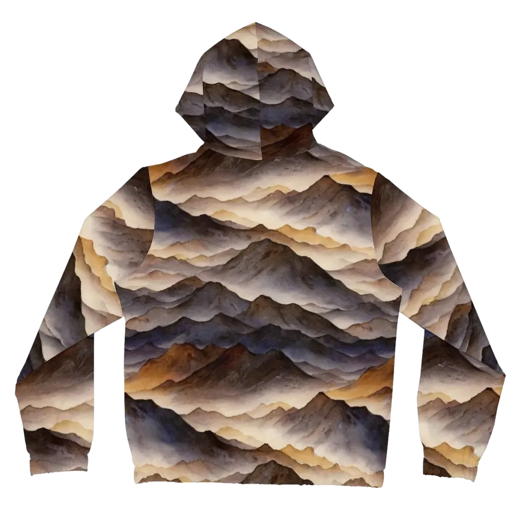 Indigo Mountain Range on Women's Full-Zip Hoodie — Back