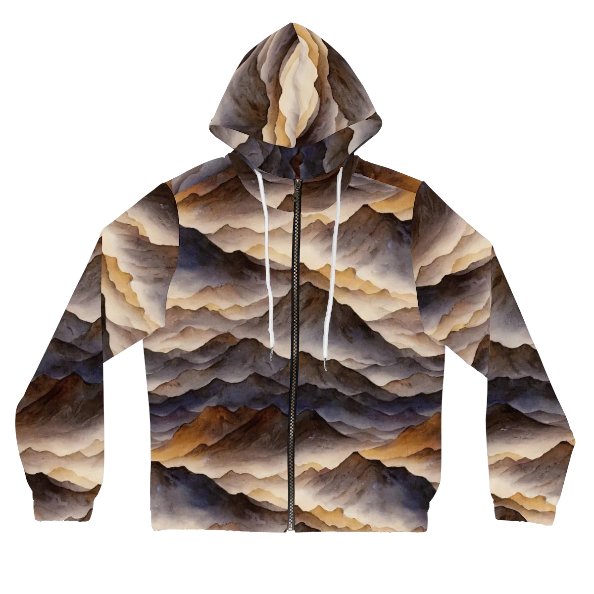 Indigo Mountain Range on Women's Full-Zip Hoodie — Front