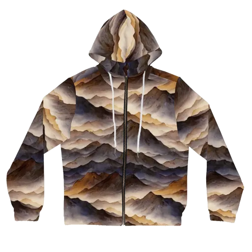 Indigo Mountain Range on a Women's Full-Zip Hoodie