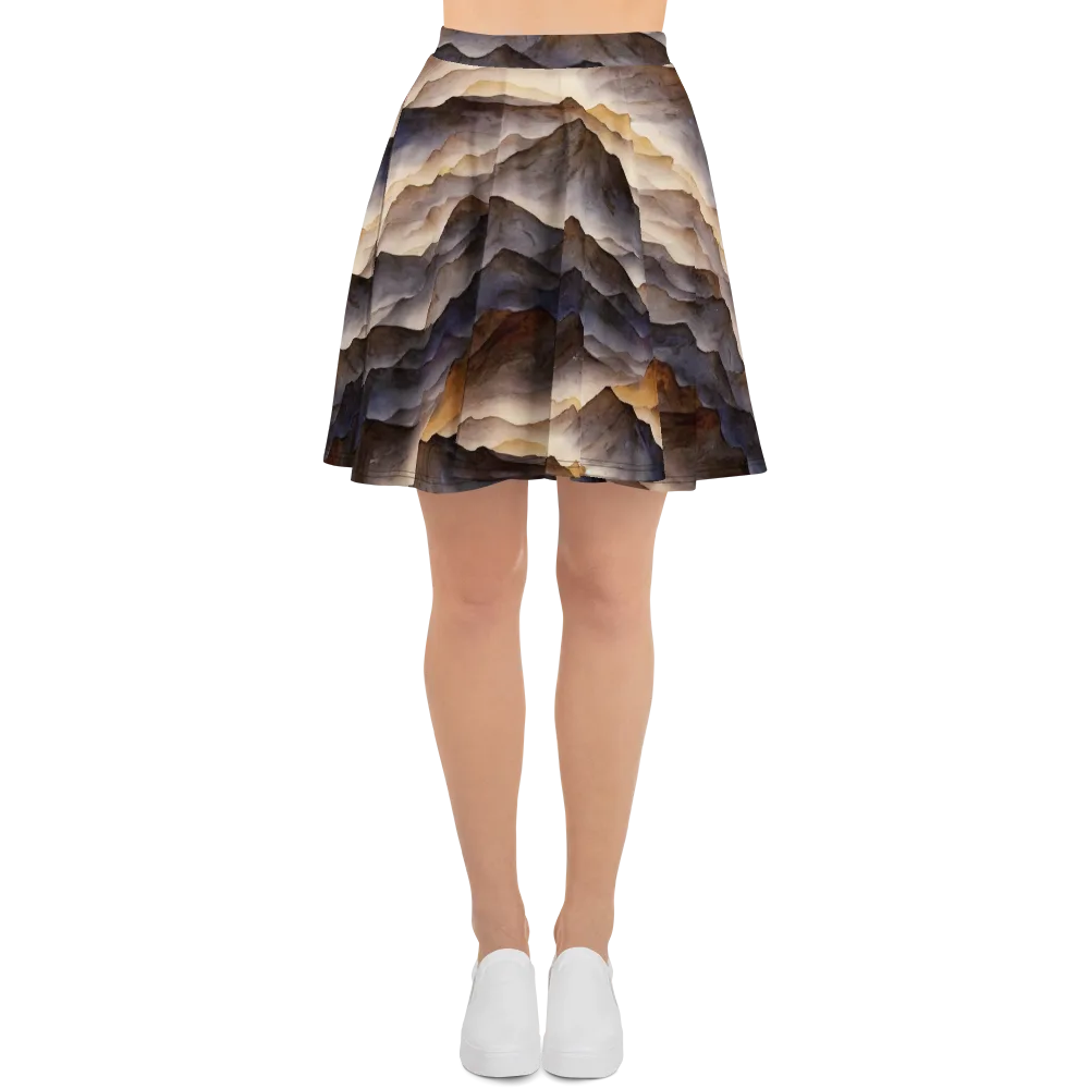 Indigo Mountain Range on Skater Skirt — Front