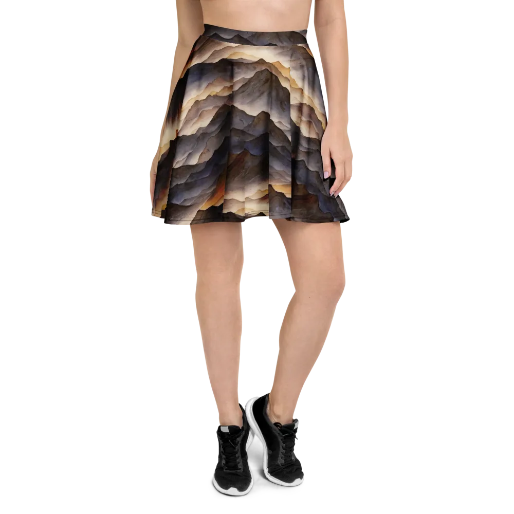 Indigo Mountain Range on Skater Skirt — Front
