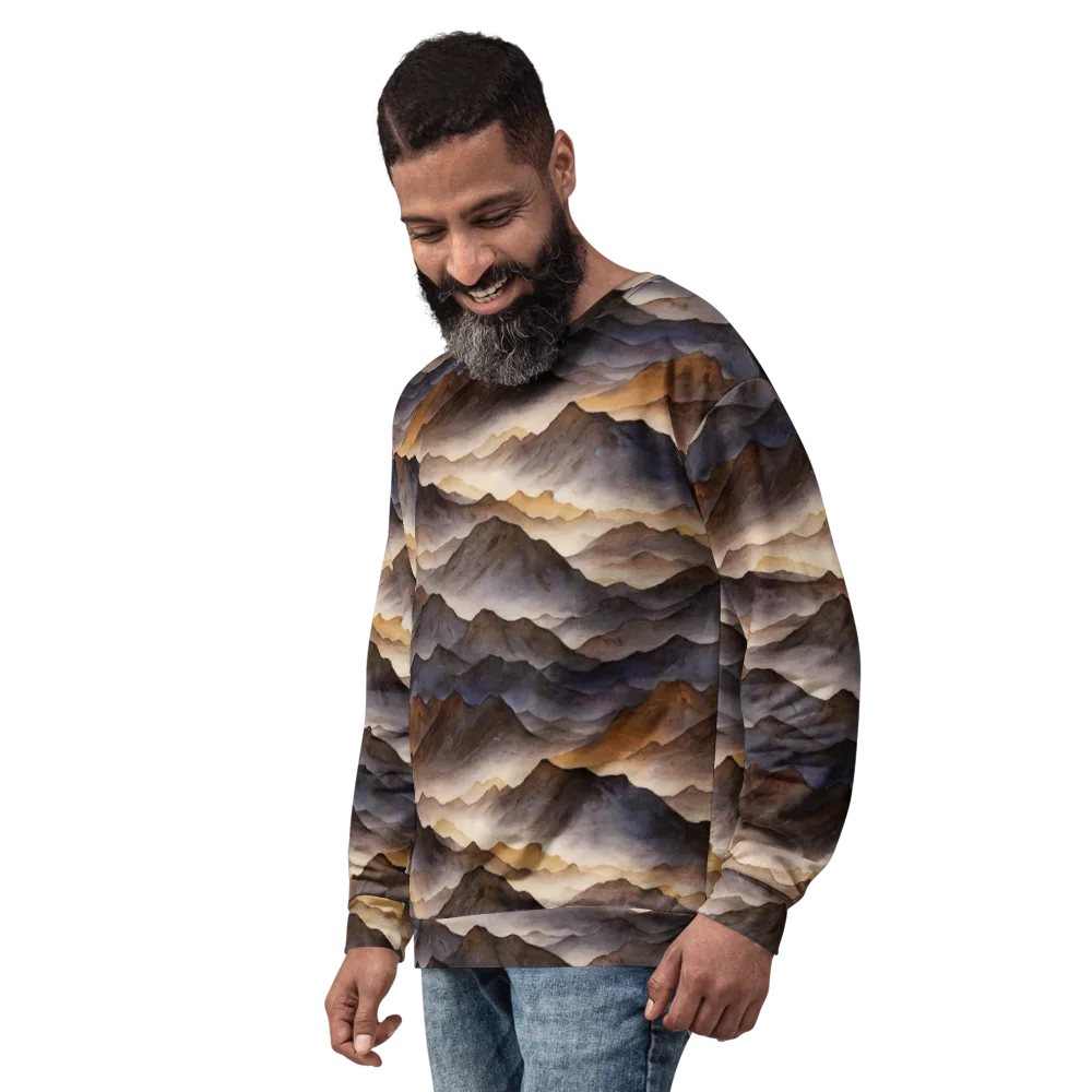 Indigo Mountain Range on Sweatshirt — Left Front