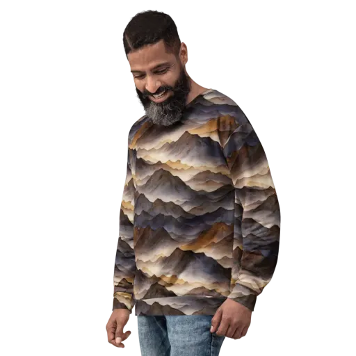 Indigo Mountain Range on a Sweatshirt
