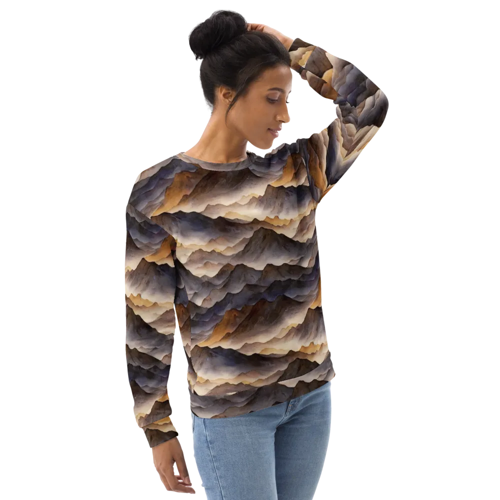 Indigo Mountain Range on Sweatshirt — Right Front