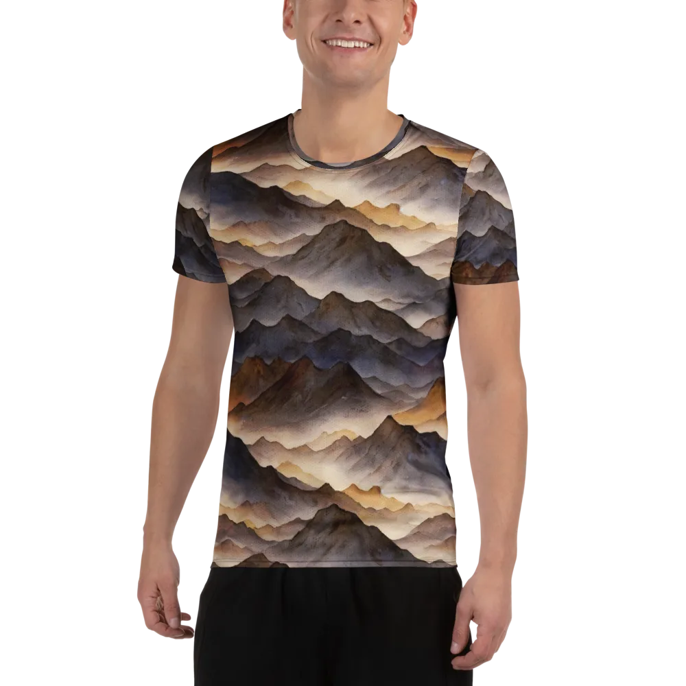 Indigo Mountain Range on Men's Athletic T-Shirt — Front