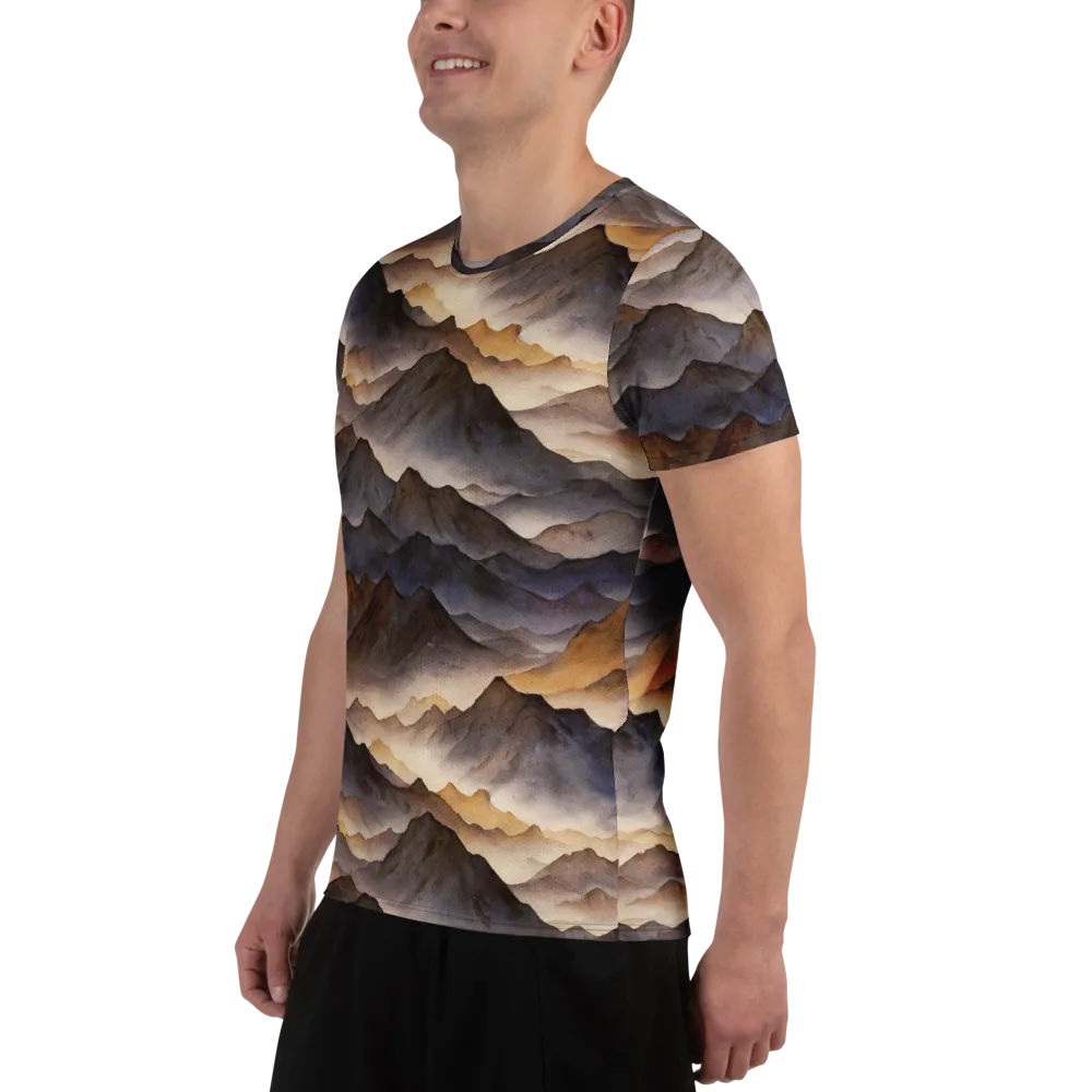Indigo Mountain Range on Men's Athletic T-Shirt — Left