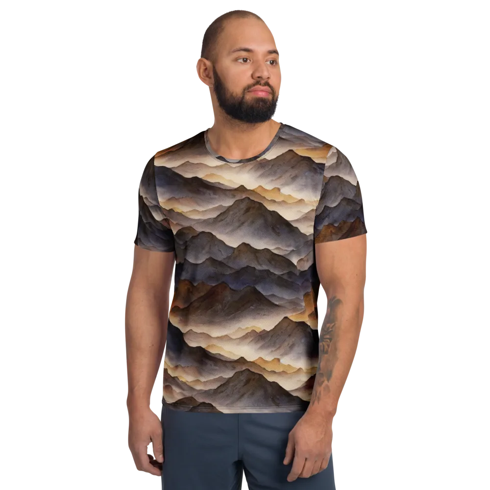 Indigo Mountain Range on Men's Athletic T-Shirt — Front