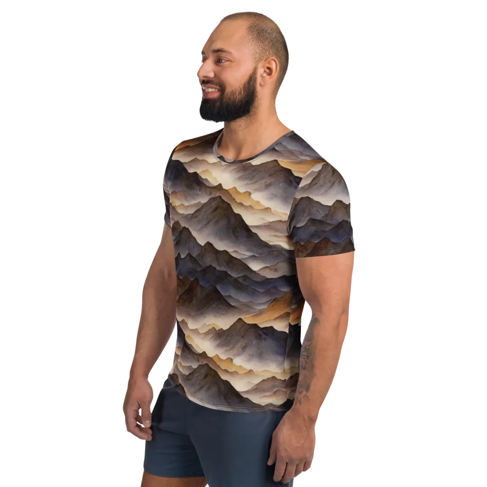 Indigo Mountain Range on Men's Athletic T-Shirt — Left