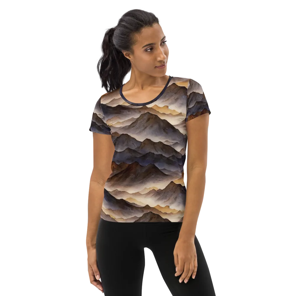 Indigo Mountain Range on Women's Athletic T-Shirt — Front