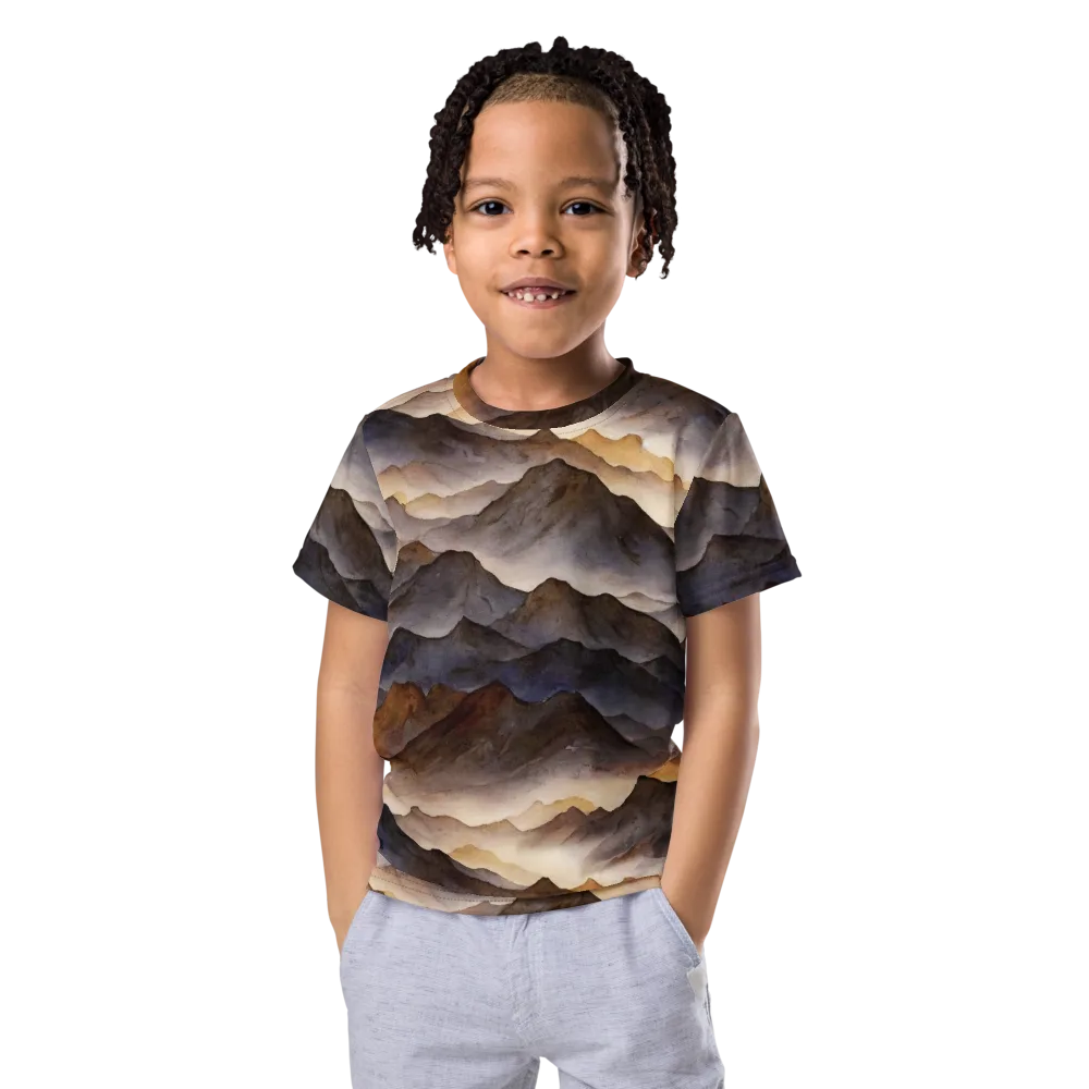 Indigo Mountain Range on Kids Crew Neck T-Shirt — Front