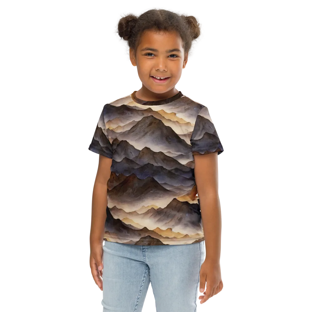 Indigo Mountain Range on Kids Crew Neck T-Shirt — Front