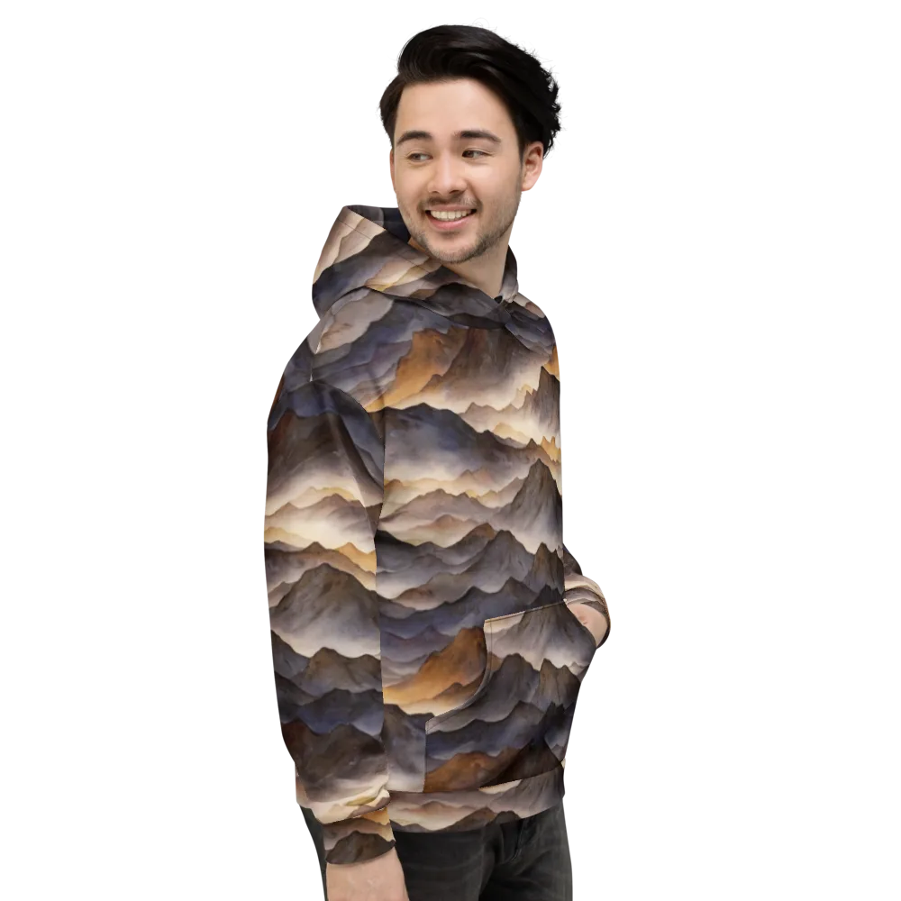 Indigo Mountain Range on Hoodie — Right