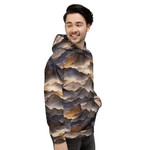 Indigo Mountain Range on a Hoodie