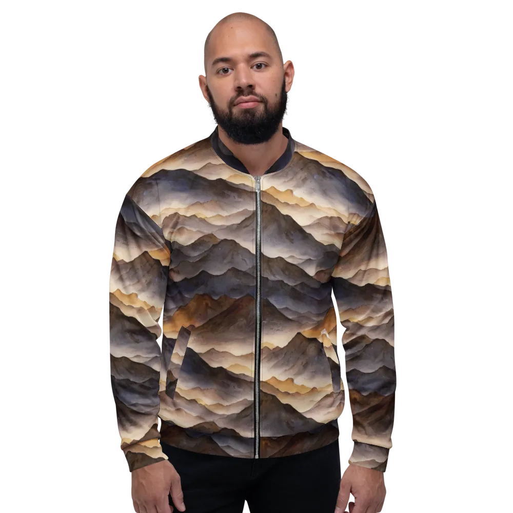 Indigo Mountain Range on Bomber Jacket — Front