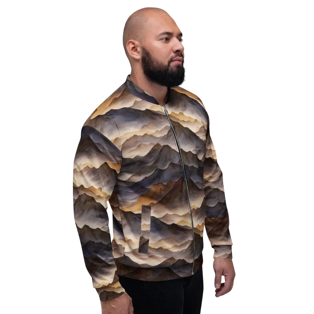 Indigo Mountain Range on Bomber Jacket — Right